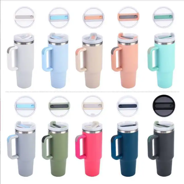 40oz thép không gỉ chân không cách nhiệt cốc nước chai BPA miễn phí ly với nắp và rơm cốc nước