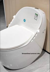 مرحاض سيراميك مودرن للحمام مدمج عالي الجودة على شكل بيضة مع سيفون نفاث - Product Image 6