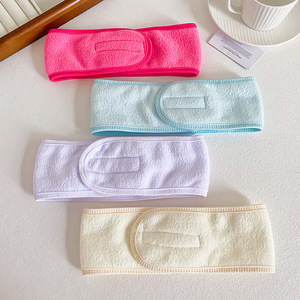 Diadema <span class=keywords><strong>de</strong></span> Spa Facial, Diadema <span class=keywords><strong>de</strong></span> Tela <span class=keywords><strong>de</strong></span> Rizo para Lavar la Cara <span class=keywords><strong>y</strong></span> Maquillarse, Toalla Elástica Ajustable con Cinta Mágica - Product Image 2