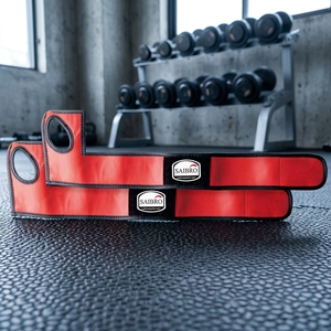 Red Color Unisex Custom Logo Non-Slip Unisex Wrist <b>Straps</b> <b>for</b> Weight <b>Lifting</b> Gym Fitness Soft Synthetic Leather Cowhide Material - Product Image 3