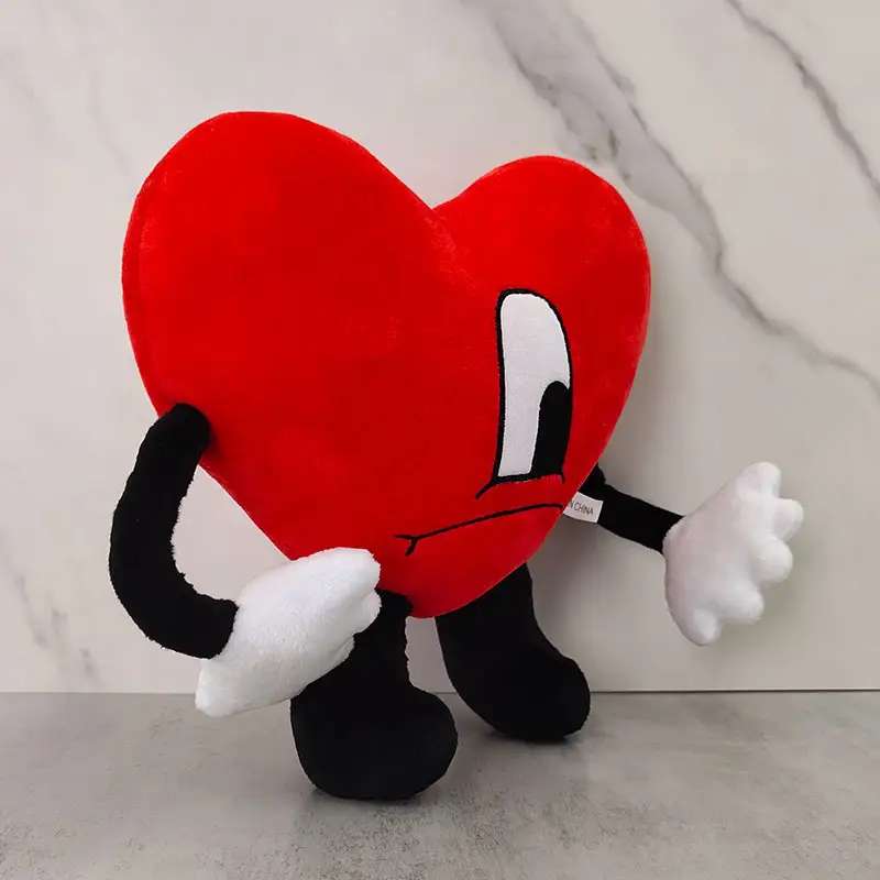 2023 New design Bad Bunny peripheral products red heart custom plush pillow Stuffed Toy Bad Bunny