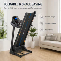 Tapis de course électrique pliable 2026 en promotion pour usage domestique, moteur 2,5 CV, équipement de fitness, inclinaison automatique, écran LED, marque privée OEM