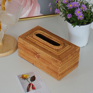 Manufacturer Wholesale Paper Luxury Rattan Tissue Box Tissue Box Large