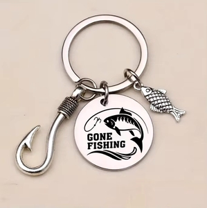 Portachiavi 'You're My Catch' per Pescatori, Ciondolo a Forma di Amo in Acciaio Inox, Regalo per Pescatori e Coppie Romantiche - Product Image 1
