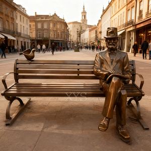 Estatua de bronce de tamaño real de alta calidad, figura famosa de <span class=keywords><strong>Albert</strong></span> Einstein, Banco de Metal, modelo de acero, técnica de acero inoxidable chapada, regalo de Anime - Product Image 6