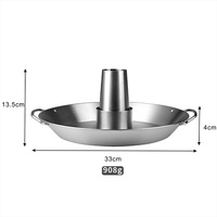 Poêle à rôtir pour poulet et wok à légumes en acier inoxydable 430 épaissi, anti-rouille, résistant au four, avec double poignée