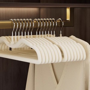 Perchas de terciopelo para ropa, antideslizantes, que no dejan marcas, para guardar ropa, perchas de cuello corto para organizar la ropa. - Product Image 1