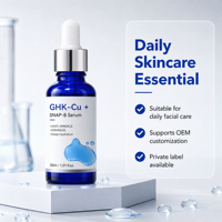 Serum Wajah GHK-Cu Blue Copper Peptide SNAP-8 Multi-Peptide Melembapkan Menghidrasi Mengencangkan Anti-Penuaan Perawatan Wajah OEM