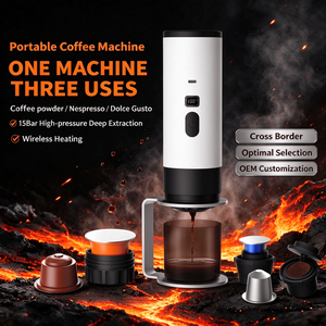 <span class=keywords><strong>Cafetera</strong></span> Portátil 3 en 1, 15 Bares, Calentamiento Inalámbrico, Pantalla Digital, Compatible con Café en Polvo, Cápsulas Nespresso y <span class=keywords><strong>Dolce</strong></span> <span class=keywords><strong>Gusto</strong></span>, para Viajes al Aire Libre - Product Image 1