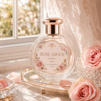 Étiquettes personnalisées de luxe pour flacons de parfum, autocollants d'emballage cosmétique floral, étiquettes adhésives avec logo or rose pour marque privée
