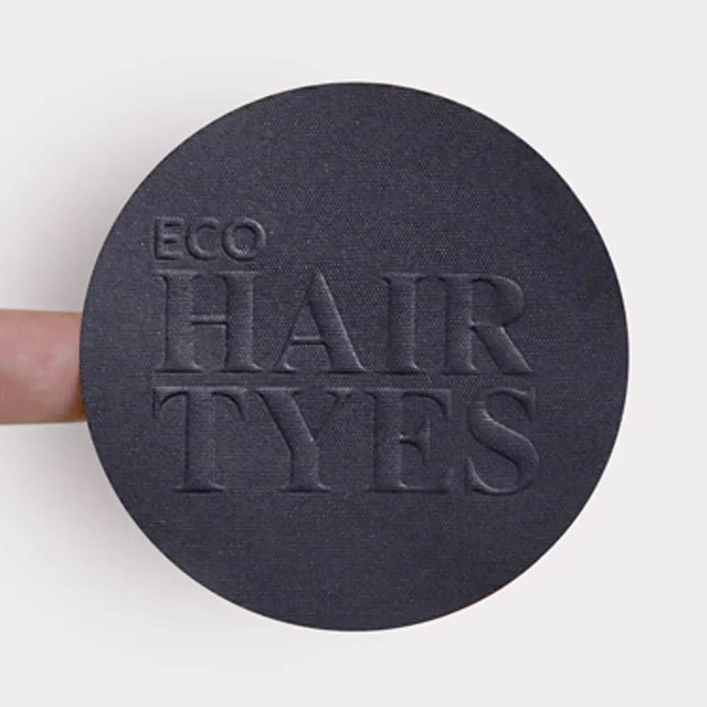 Benutzer definierte geprägte geprägte Logo Luxus schwarz Papier Verpackung Kleber Runde Kreis Etikett Aufkleber Blatt