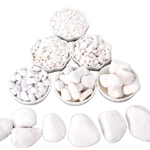 White <strong>Polished</strong> Natural <strong>Stone</strong> Cobbles &amp; Pebbles <strong>River</strong> Rock Garden Landscaping - Product Image 1