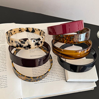 Serre-têtes Jachon personnalisés avec logo, en acétate de luxe léger, à bord large, imprimé léopard, élégants pour femmes, accessoires de maquillage et de coiffure