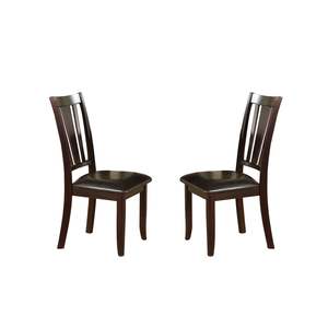 DB Charlton Espresso Set of 2 Slat Back Dining Side <b>Chairs</b> Solid Wooden <b>Pine</b> for Living Rooms and Kitchen Home Furniture - Product Image 1