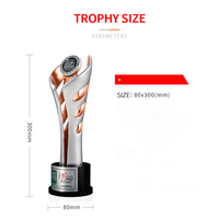 Trophée classique en résine bicolore, prix en cristal, texte personnalisé, logo, modélisation, souvenir d'anniversaire d'entreprise, plaque peinte à la main