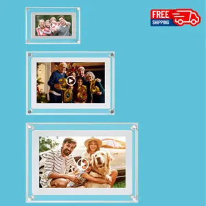 2024 New Motion Video Frame 5 7 10.1 Inch Acrylic Digital Photo Frames Photo Video Player