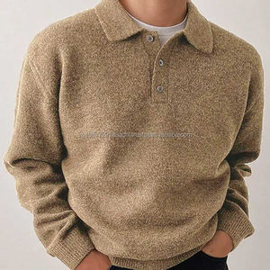 Suéter de cuello polo para hombre, estilo casual y cómodo para otoño e invierno, jersey de punto grueso con solapa, ideal como prenda interior o abrigo. - Product Image 4