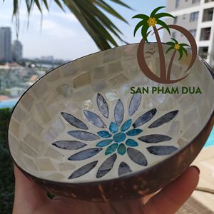 Bol de conception colorée, bol de coquille de noix de coco en laque colorée, bol de noix de coco en artisanat vietnamien - Product Image 4