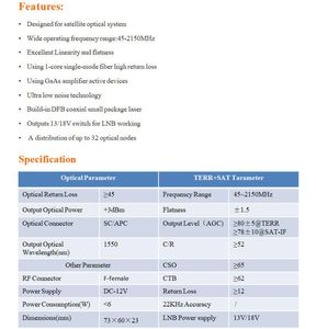 1550nm 47-2150MHz RF để chuyển đổi sợi micro CATV + sat-nếu CATV sat vệ tinh FTTH máy phát quang - Product Image 2