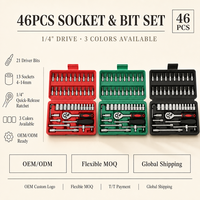 Kit d'outils professionnels complets de 46 pièces, boîtes d'outils à main, outils pour la maison, la menuiserie, la réparation automobile, l'entretien, boîte à outils de travail