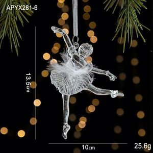 Navidad hielo cristal árbol Ángel luz alimentado por batería acrílico transparente colgante decoraciones de lujo IP67 nominal DC 12V - Product Image 6
