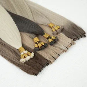 Balayage Color Seamless New Invisible Weft Human Cuticles Hair Genius Aligned Extensions Weft Russian