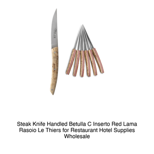 มีดสเต็ก Le Thiers ด้ามไม้เบิร์ชพร้อมแผ่นสีแดง ใบมีดคมกริบ - Product Image 2