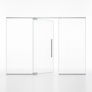 Porte de douche pivotante sans cadre en verre trempé, étanche, design moderne, surface finie, usage commercial, hôtels, appartements, salle de bain - Product Image 1