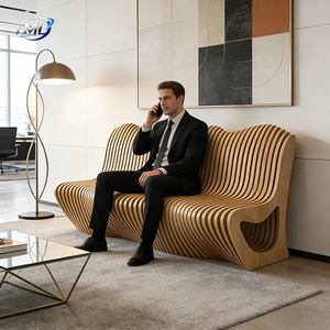 Banco Modular Paramétrico de Madera de Caucho, Asientos Modernos para Exteriores, para Patio de Villa, Uso Comercial, Duradero y Ecológico - Product Image 3