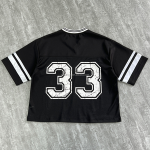 High Quality <b>Boxed</b> Sports Rugby Football Shirt Custom Cropped Boxy t Shirt Men Screen Printed Oversize T-shirts Football Jersey - Product Image 2