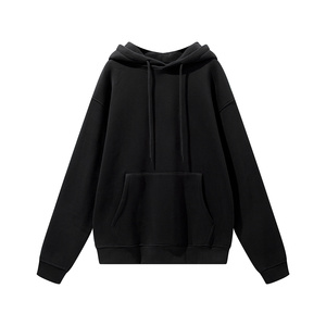 Wholesale 345gsm Solid Color Fleece Lined Hoodie Custom Printed Hooded Sweatshirt OEM Custom Design Streetwear <b>Pullover</b> For <b>Men</b> - Product Image 6