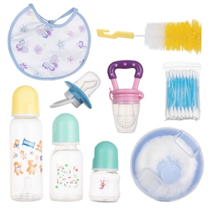 Set de 9 Piezas para el Cuidado y Alimentación de Bebés, Set de Biberones de 60ml, 125ml y 250ml, Baberos, Cepillo para Biberones, Chupete - Product Image 1
