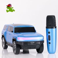 Ensemble de haut-parleurs RVB pour voiture SUV tout-terrain avec micro, haut-parleur BT 10W pour fête, système audio portable avec caisson de basses, cadeau de vacances