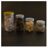 Bocaux en plastique transparent PET pour aliments, 300 ml, bocaux de rangement pour haricots, bocaux de rangement en plastique pour noix, bonbons