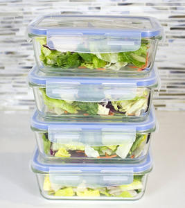 Premium 8 Uds comida de vidrio Prep contenedor de almacenamiento de alimentos con juego de tapa a presión - Product Image 5