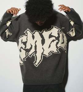 OEM & ODM personnalisé Street LOGO Pull en tricot Col rond Manches longues Pull en jacquard pour hommes - Product Image 1