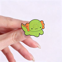 Bros Enamel Figur Axolotl Kartun Unik, Berwarna Cerah, Lencana Logam Hewan Multiwarna Untuk Dekorasi Pakaian dan Tas Ransel