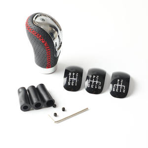 Poignée de levier de vitesse de voiture en cuir, ligne noire, ligne rouge, ergonomique, compatible avec General Motors - Product Image 3