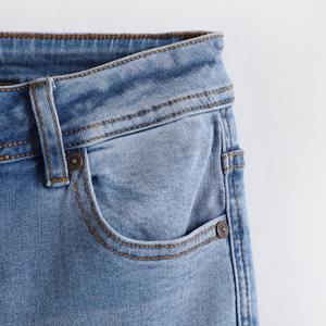 Jeans Skinny a Vita Alta Blu Chiaro da <span class=keywords><strong>Donna</strong></span>, Pantaloni Elasticizzati Stile Casual Estivo, Pantaloni a Sigaretta Marca Devergo - Product Image 3