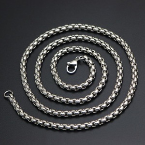 Collar de Cadena de Perlas Cuadradas de Acero de Titanio de 60 cm, Joyería de Moda Unisex, Cadena para Regalo - Product Image 4