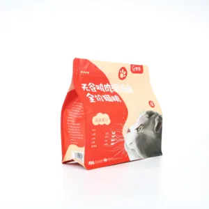 Individuelle biologisch abbaubare laminierte verpackung aus kunststoff mit reißverschluss für hund und katze futtermittel verpackung für haustier futtermittel tierfutter tüte