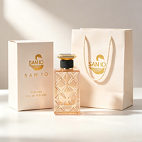 Flacon de parfum de luxe vide, 12,4 cm de haut, en verre scintillant avec motif matelassé en X, 100 ml, récipient de parfum, vente en gros