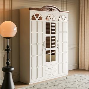ZQ 3 Cửa Tủ Quần Áo Phong Cách Bắc Âu Quần Áo Tủ Cho Phòng Ngủ Màu Trắng Tủ Quần Áo Bằng Gỗ Tủ Quần Áo Với Gương - Product Image 6