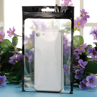 Sac transparent en cellophane à impression personnalisée étui de téléphone étui de téléphone portable en plastique à fermeture éclair sac d'emballage à fenêtre transparente