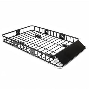 Portapacchi <span class=keywords><strong>da</strong></span> <span class=keywords><strong>Tetto</strong></span> in Ferro per Auto 51x36x5 Pollici, Portabagagli Universale per SUV Resistente 100kg, Nero - Product Image 4