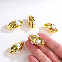 Perle Bicone Facettée Dorée Vintage Bohème en Zircon à 2 Trous pour la Fabrication de Colliers et Bracelets DIY