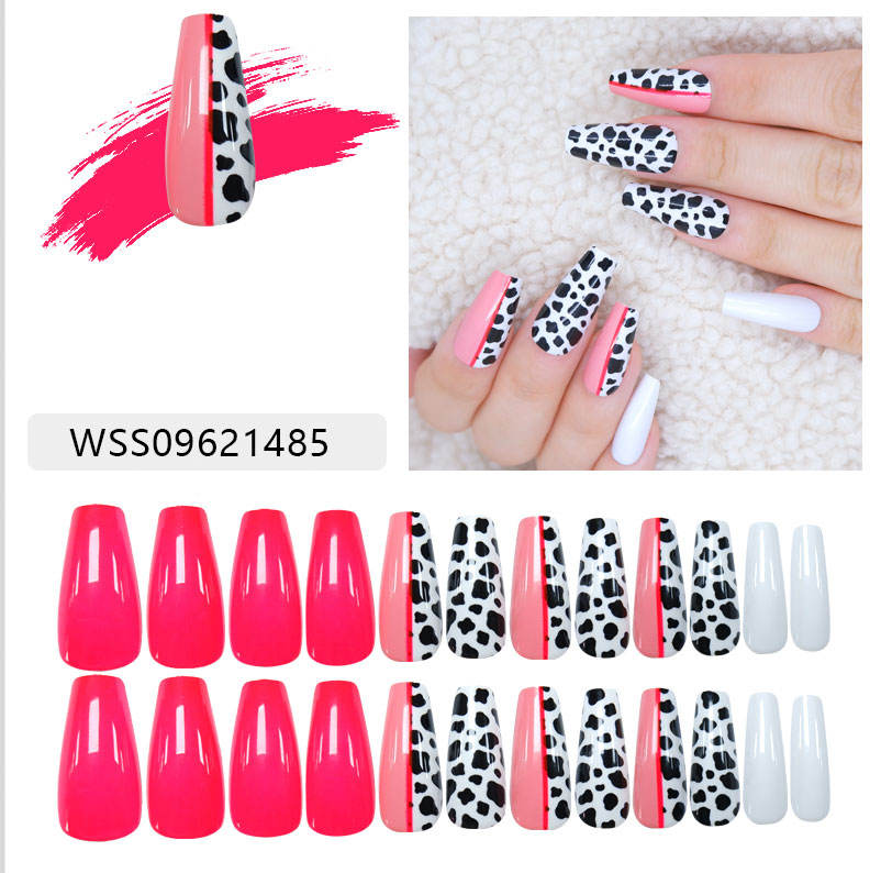High Quality Long Press on Nails Private Label Reusable 24 Pcs False Nails Custom