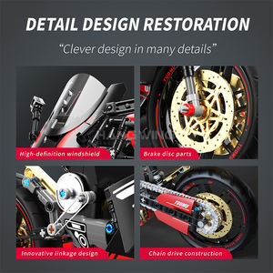 HW 426pcs Cruiser Moto DIY Blocs de Construction Technologie Robuste Briques Jouets Petit Jouet de Construction Voitures de Sport Boîte Ensembles - Product Image 4
