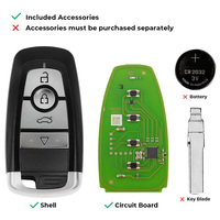 Xhorse XSFO02EN Télécommande universelle intelligente à 4 boutons pour voiture, compatible avec VVDI Key Tool Max VVDI2