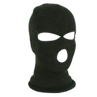ODM OEM Pasamontañas de punto cálido para invierno con logotipo personalizado, pasamontañas de esquí de 3 orificios, gorro de punto para hombre